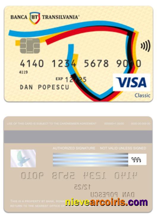 Romania BT Bank visa classic card